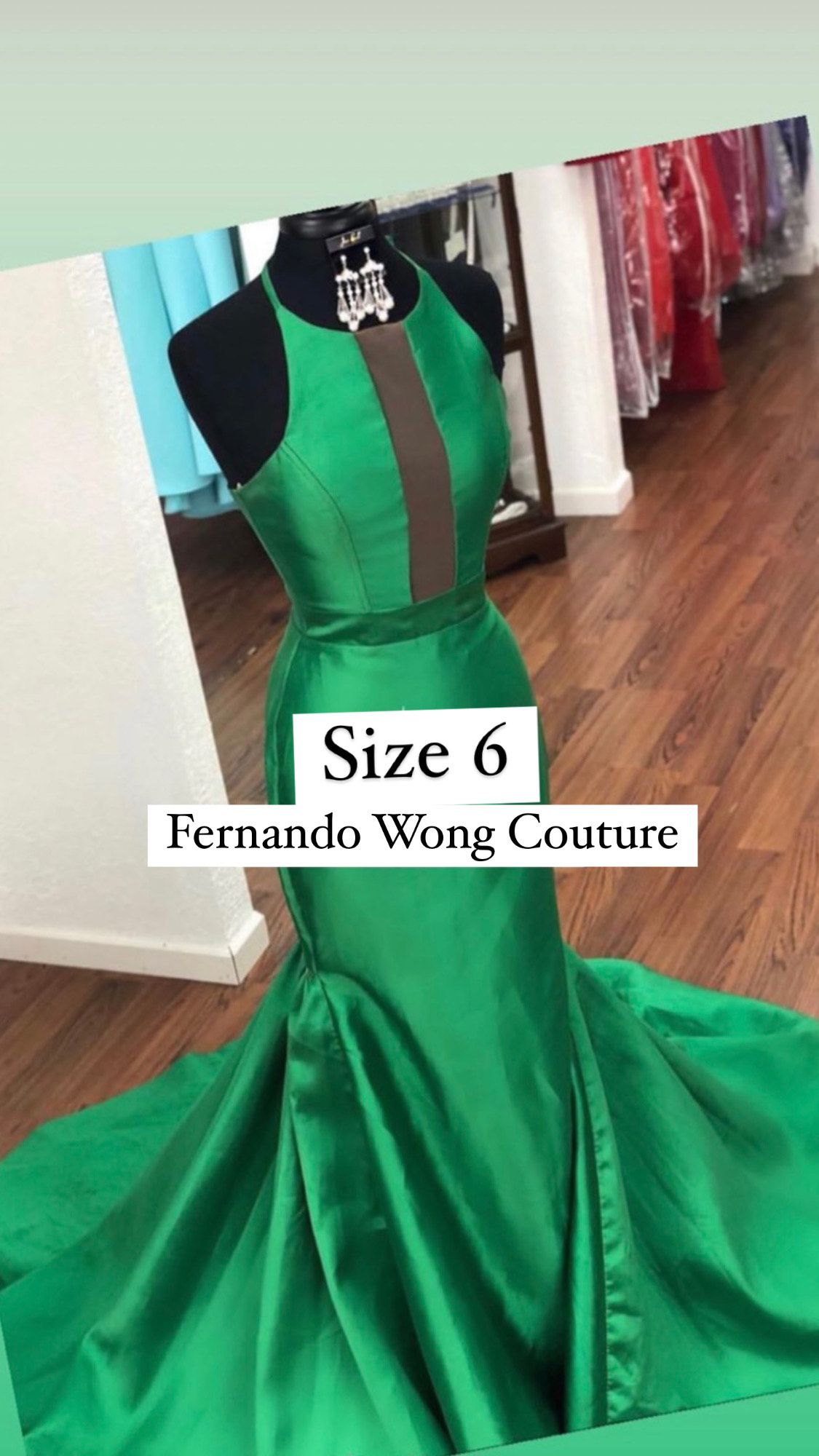Get Size 6 Pageant Green Floor Length Maxi on Queenly