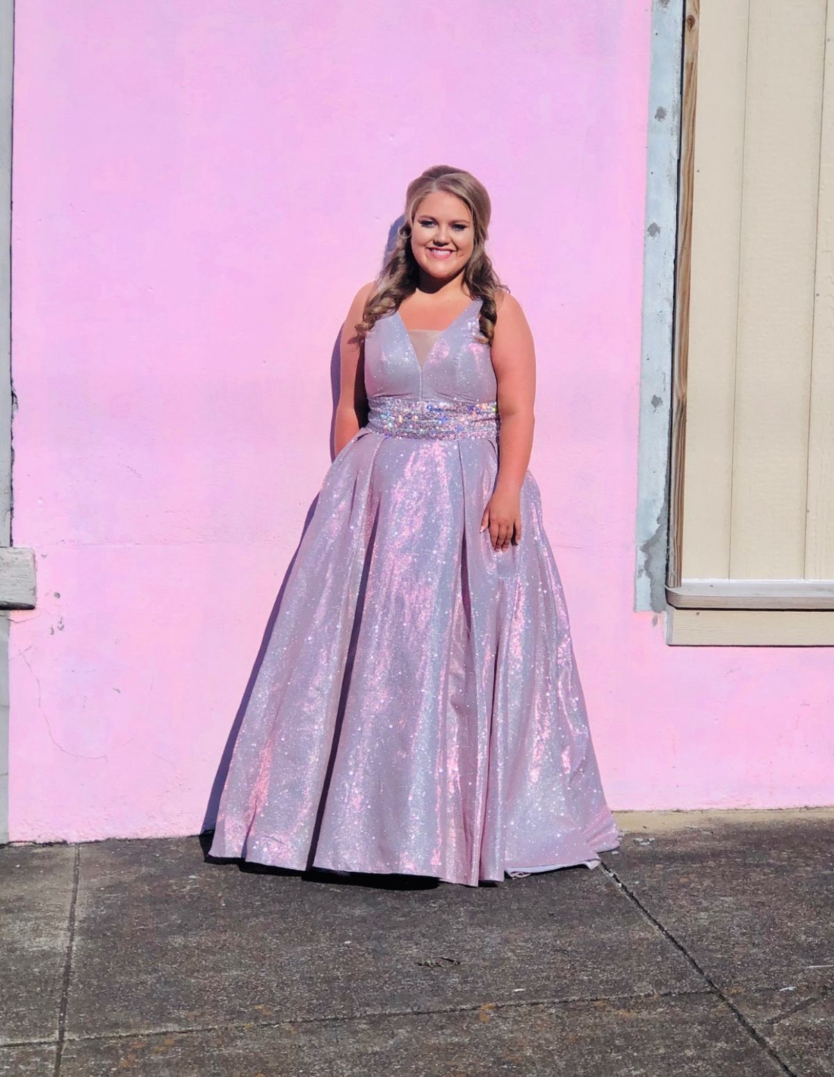 Jovani Plus Size 20 Prom Pink Ball Gown on Queenly