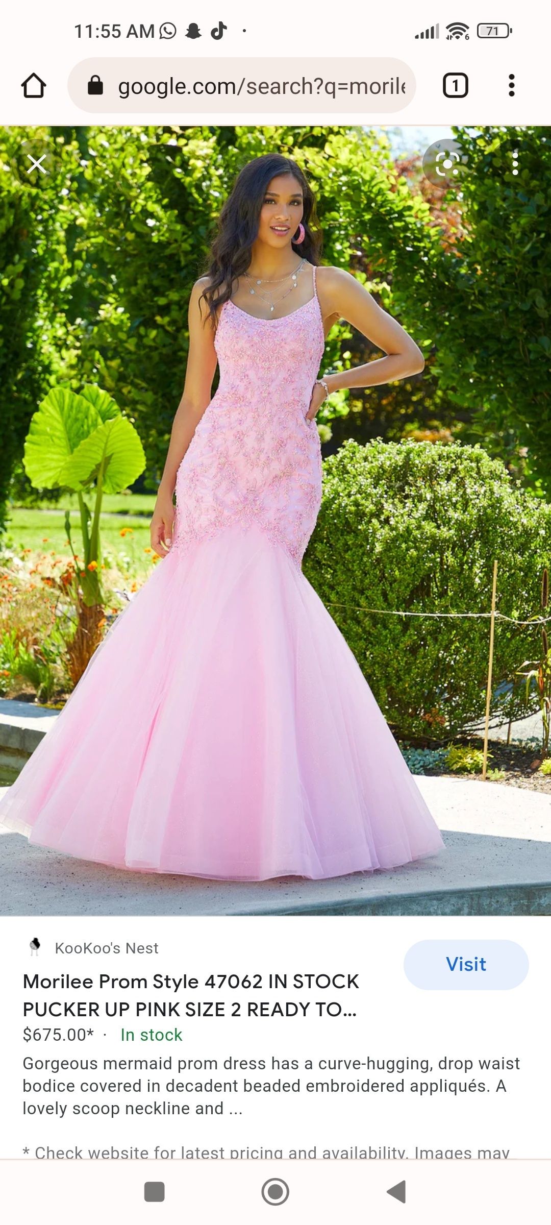 MoriLee Size 2 Prom Pink Mermaid Dress on Queenly