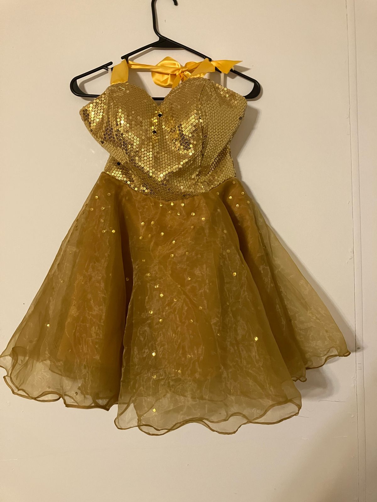 Girls Size 2 Prom Gold Ball Gown on Queenly