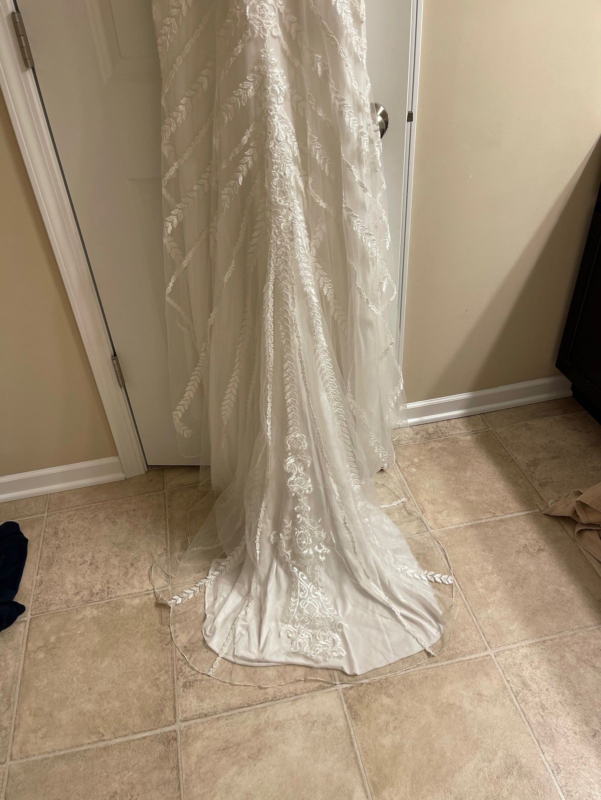 Lillian west Size 6 Wedding White Floor Length Maxi on Queenly