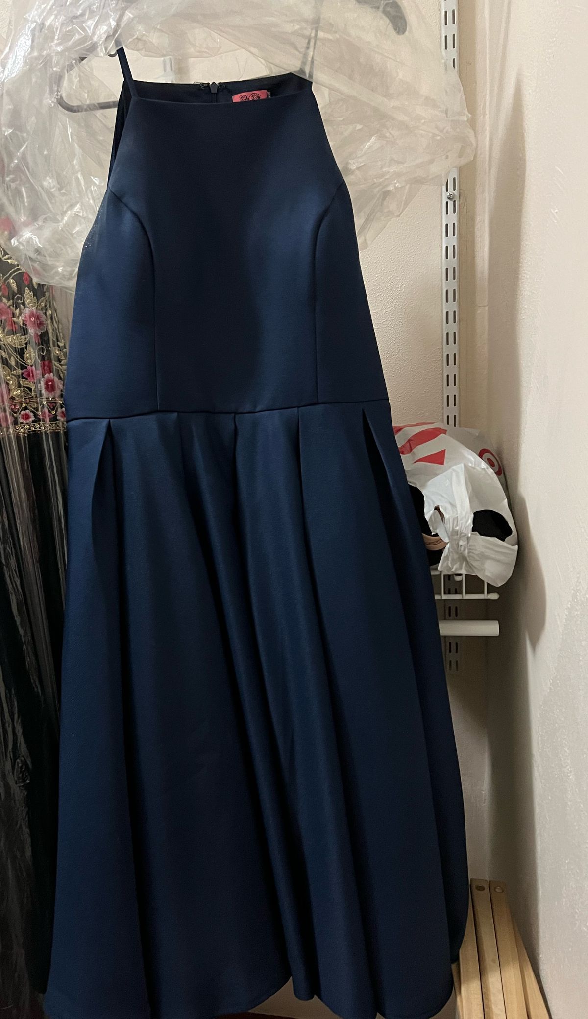 Chi chi London Size 14 Prom Navy Blue A-line Dress on Queenly