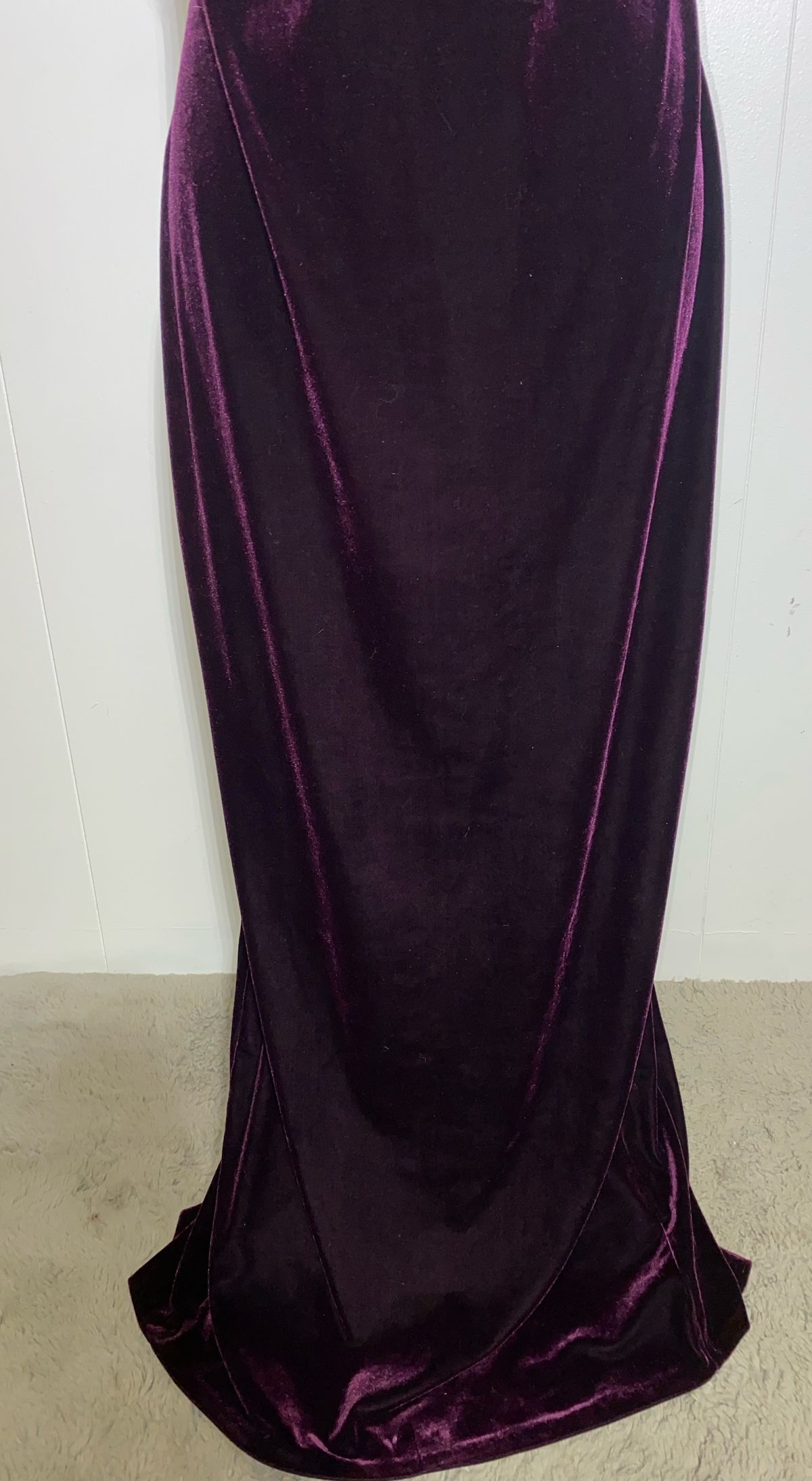 Night Way Collection Size 8 Prom Velvet Purple A-line Dress on Queenly