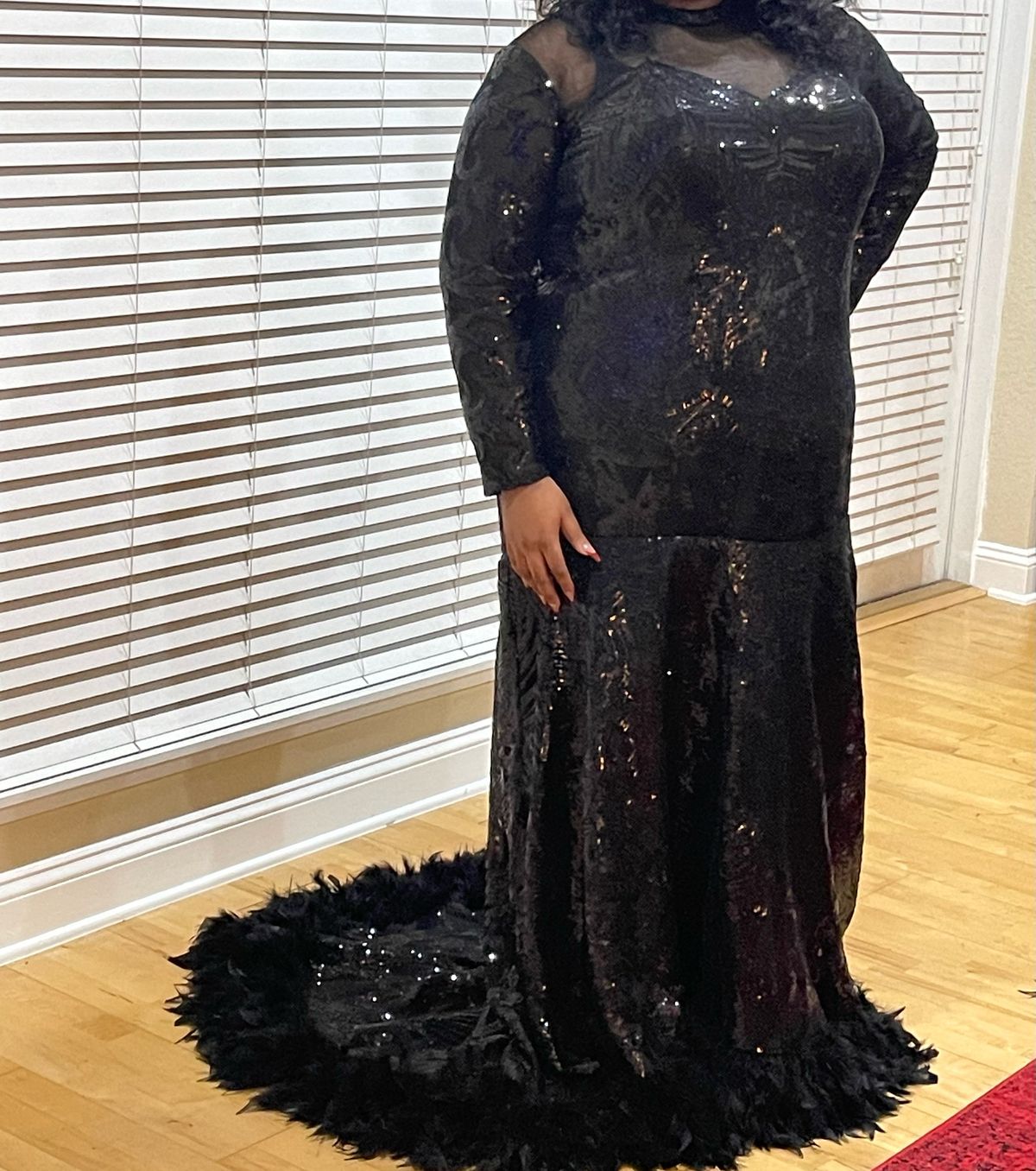 Plus Size 22 Prom Lace Black Mermaid Dress on Queenly