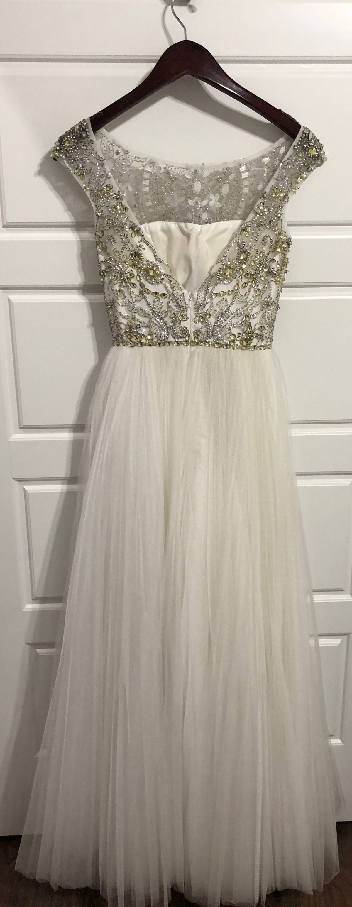 Sherri Hill Size 0 Wedding Off The Shoulder Sequined White Ball Gown on Queenly