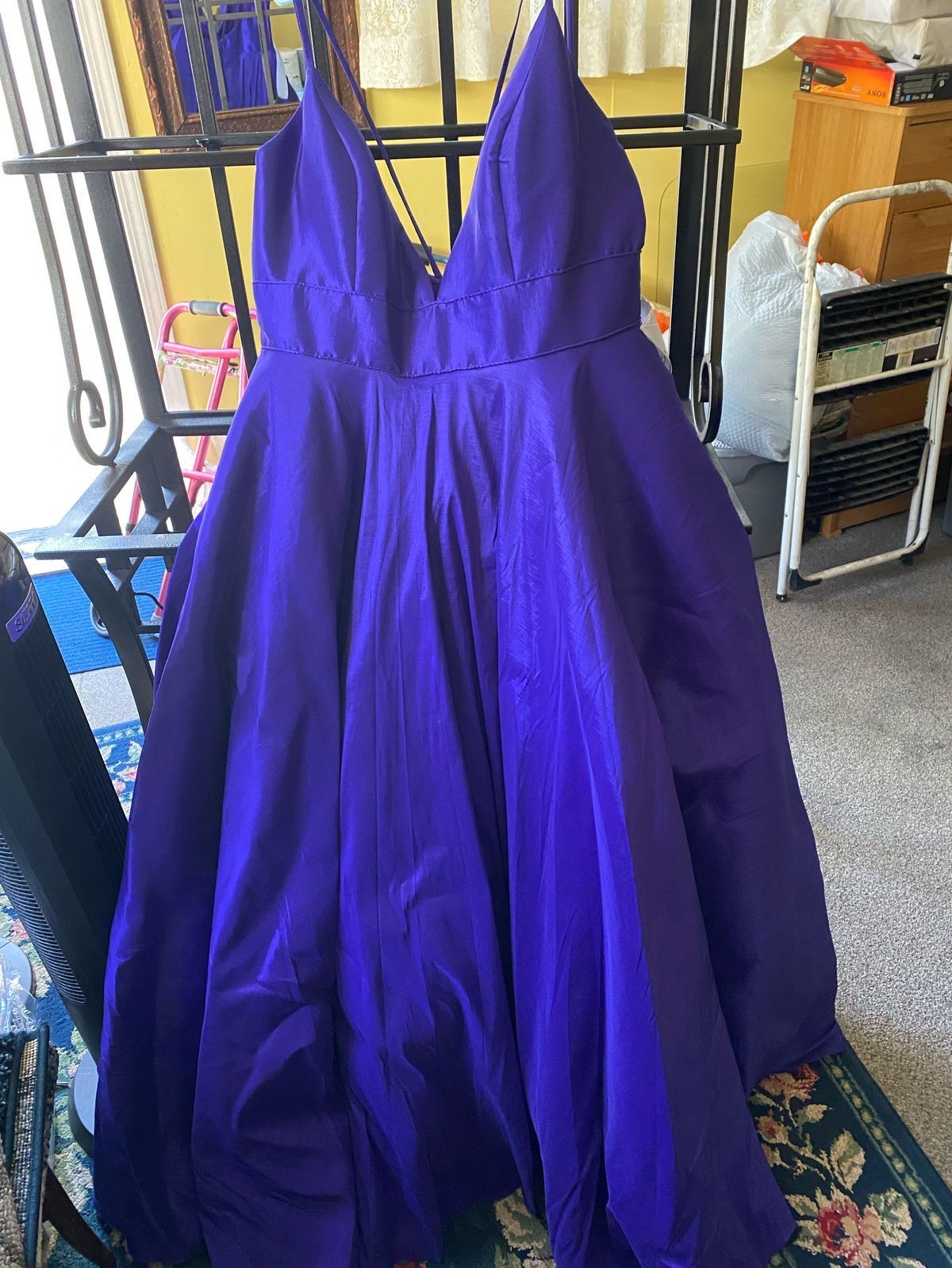 Plus Size 16 Purple Dress With Train on Queenly