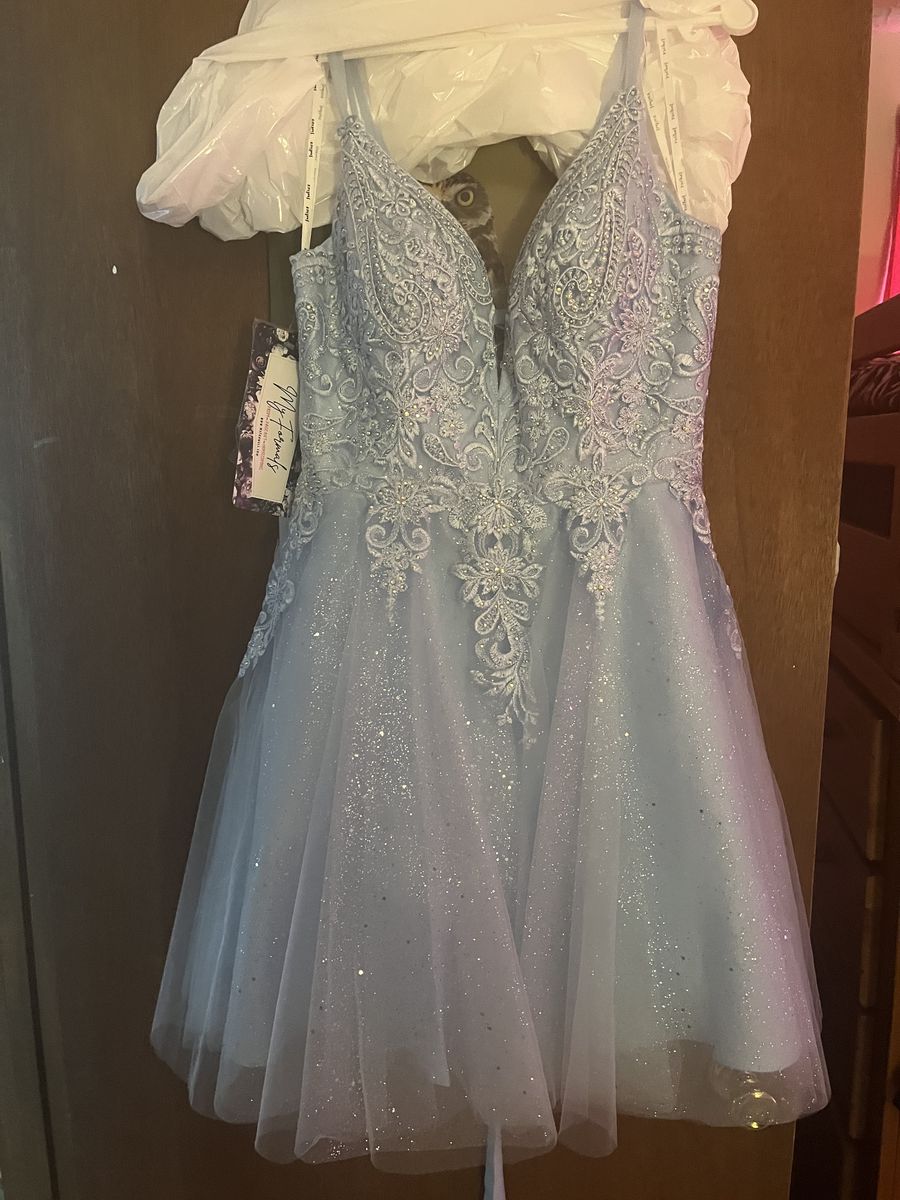Size 6 Light Blue Cocktail Dress on Queenly