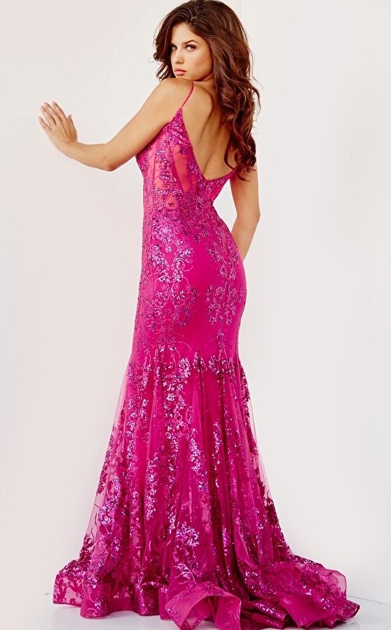 Jovani Size 6 Hot Pink Mermaid Dress on Queenly