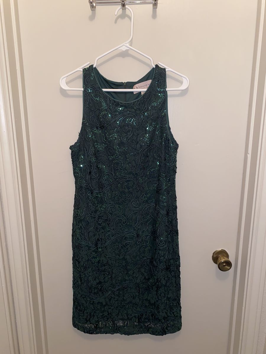 Size 8 Sequined Green Cocktail Dress on Queenly