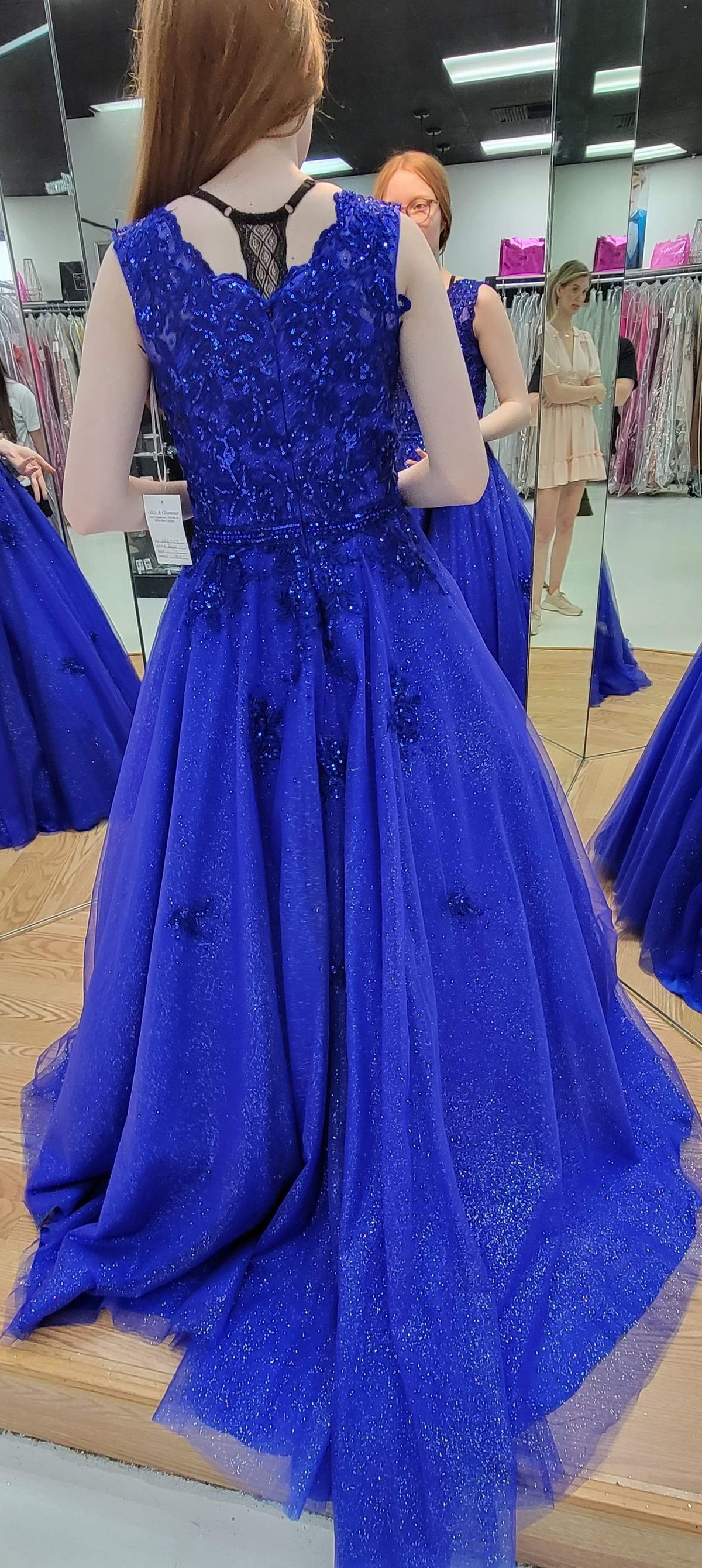 Girls Size 14 Pageant Royal Blue Ball Gown on Queenly