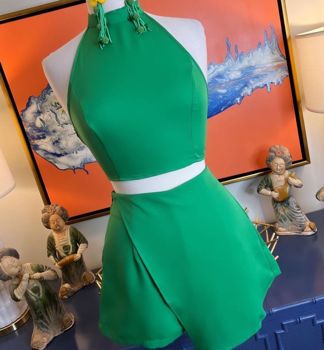 Size 0 Green Formal Jumpsuit on Queenly