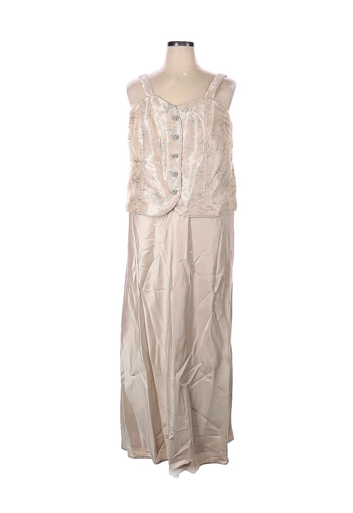 Size 14 Nude Floor Length Maxi on Queenly