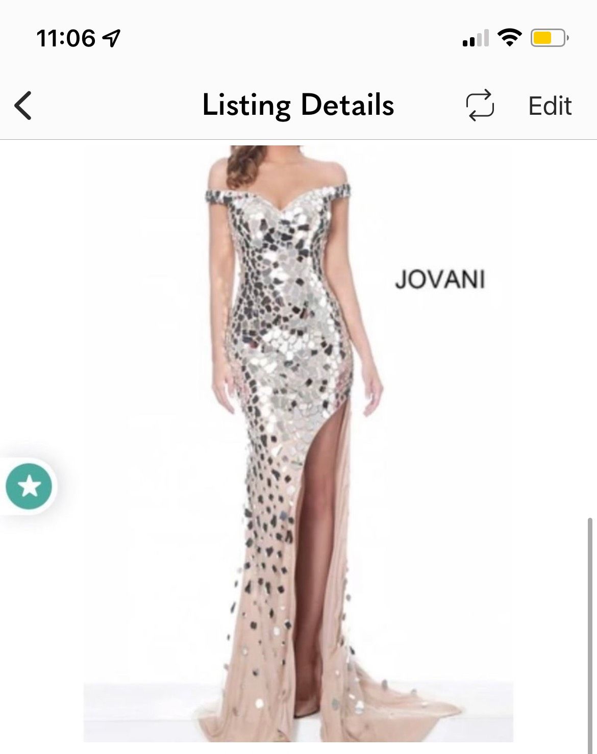 Style 02500 Jovani Size 4 Prom Off The Shoulder Sequined Emerald Green Mermaid Dress on Queenly