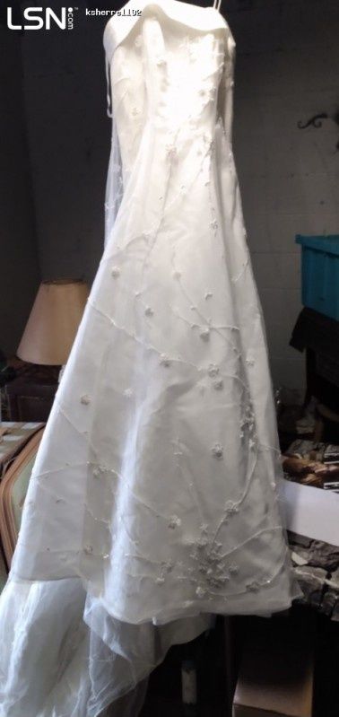 Jovani Size 10 Wedding Strapless Lace White Ball Gown on Queenly