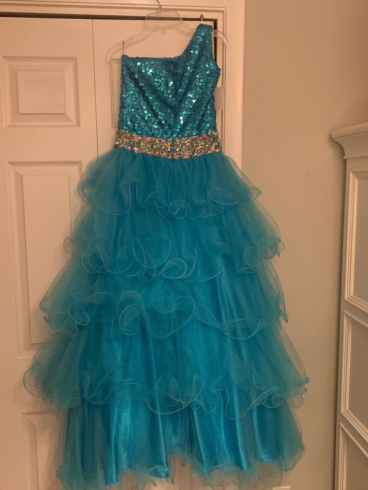 Mac Duggal Girls Size 14 Prom Blue A-line Dress on Queenly