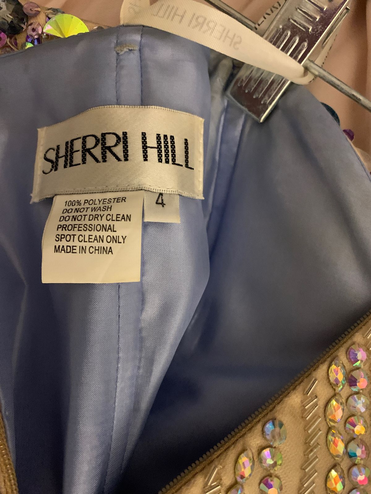 Sherri Hill Size 4 Prom Strapless Sequined Light Blue Cocktail Dress on Queenly