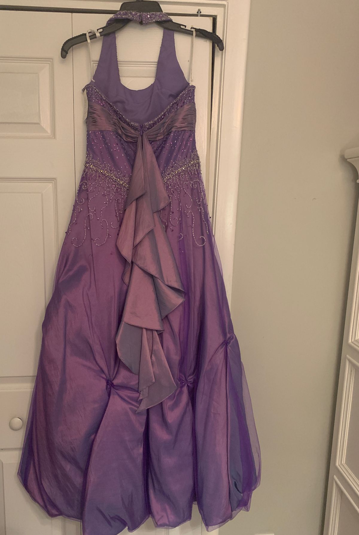 Perfect Angel Girls Size 12 Prom Sequined Purple Ball Gown on Queenly
