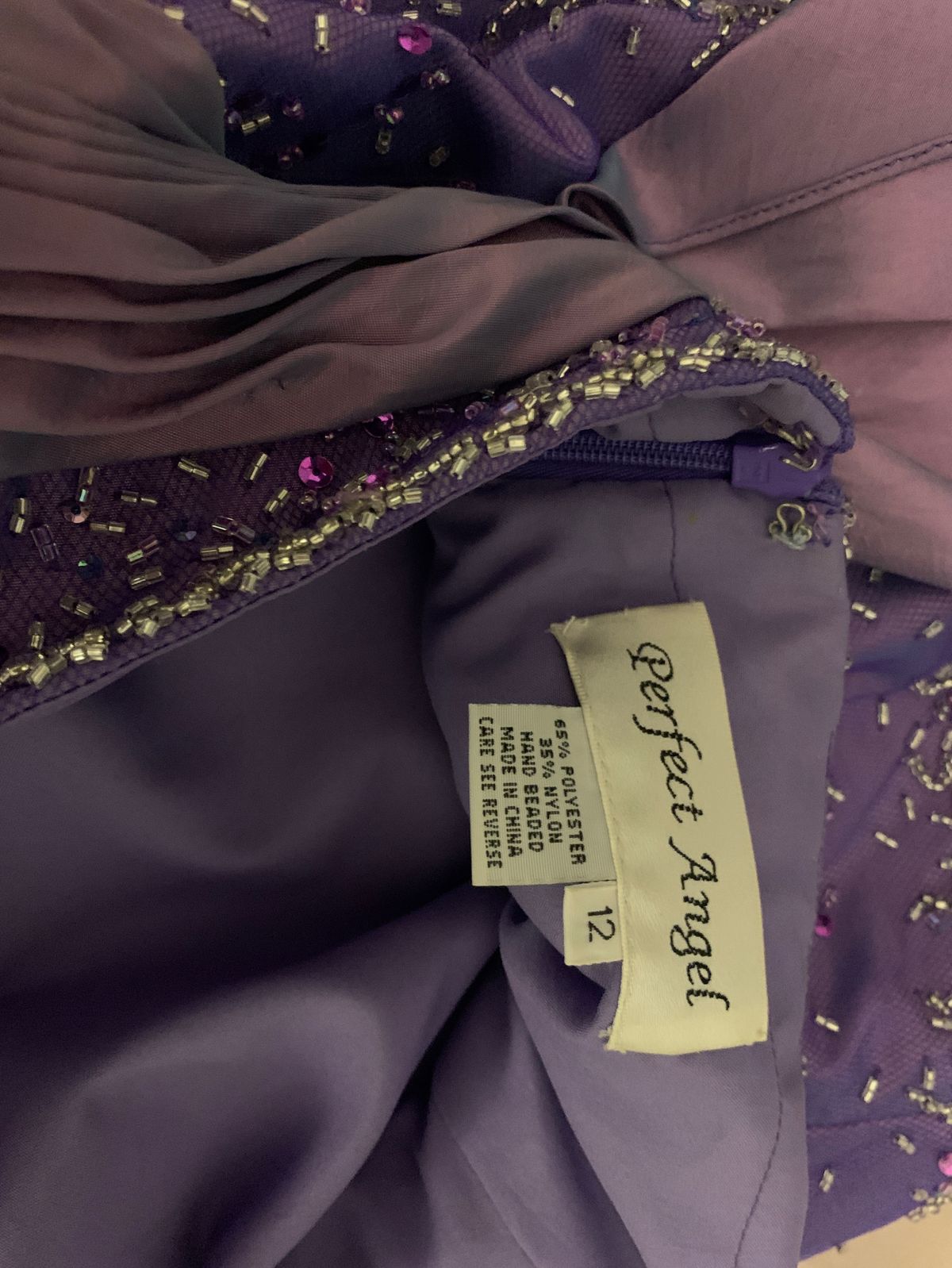 Perfect Angel Girls Size 12 Prom Purple Ball Gown on Queenly