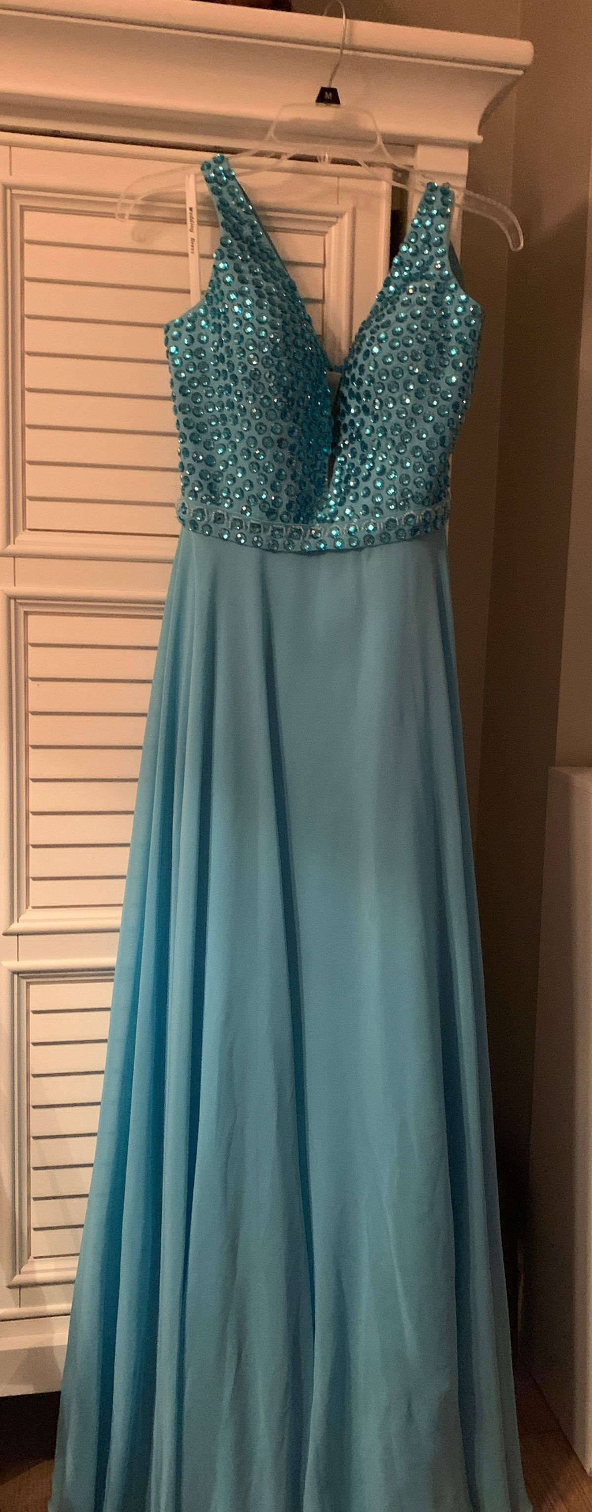 Wedding Dress Size 6 Prom Turquoise Blue A-line Dress on Queenly