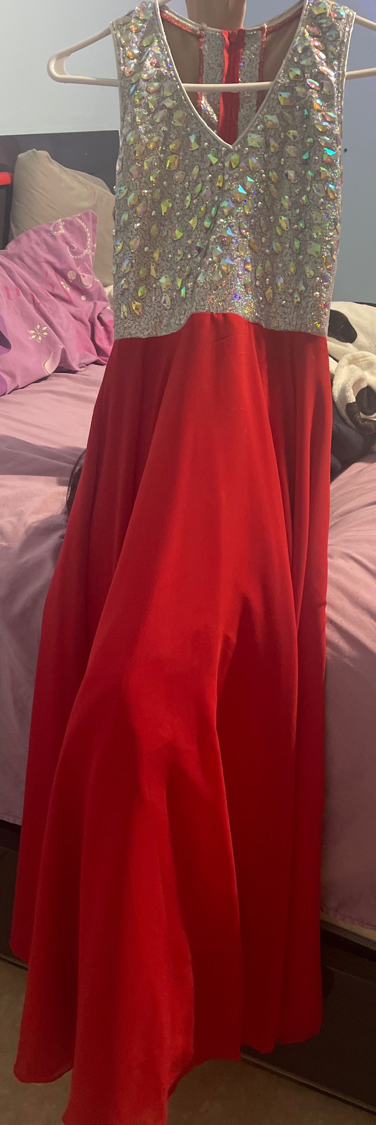 Henry, Mezza Girls Size 7 Pageant Red Floor Length Maxi on Queenly