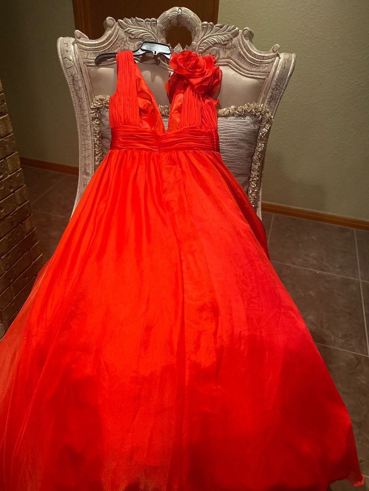 Mac Duggal Size 10 Wedding Guest Red Ball Gown on Queenly
