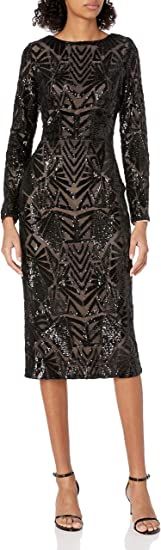 Size 8 Long Sleeve Black A-line Dress on Queenly