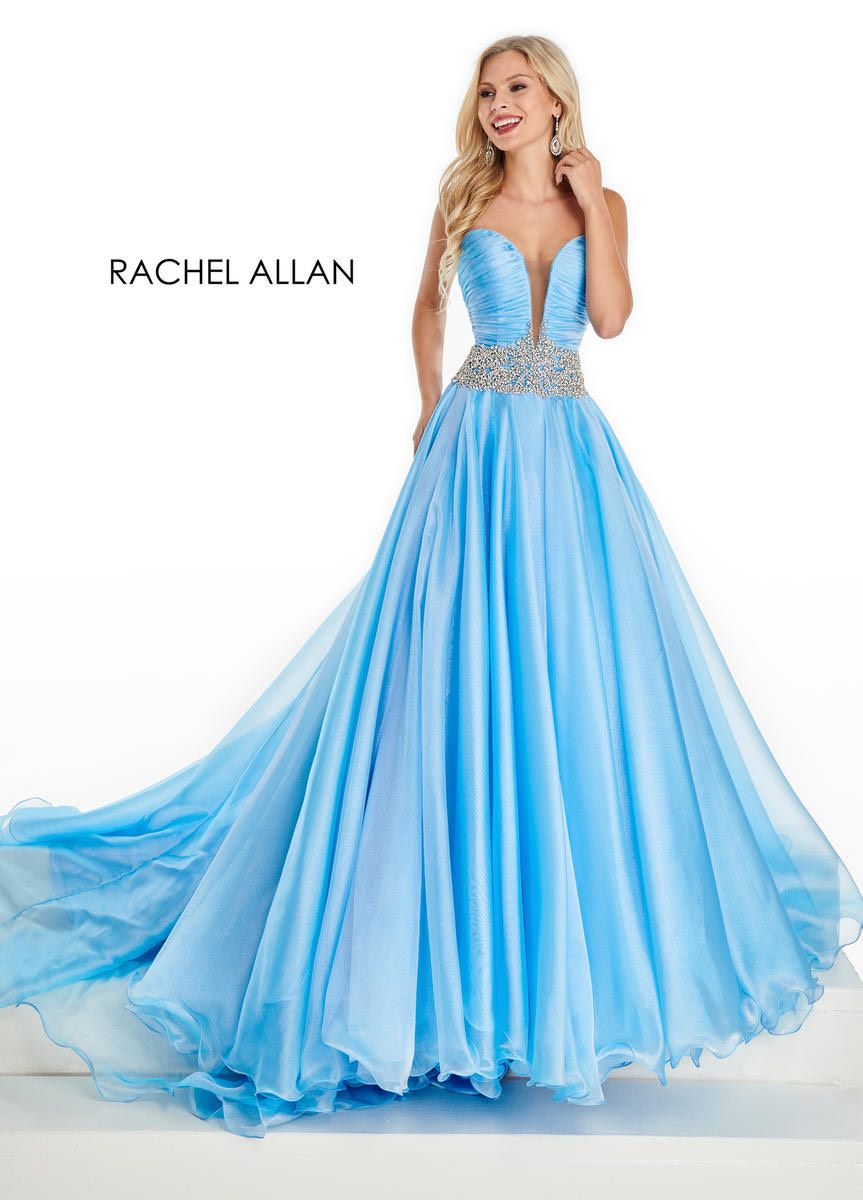 rachel allan Size 6 Blue Ball Gown on Queenly