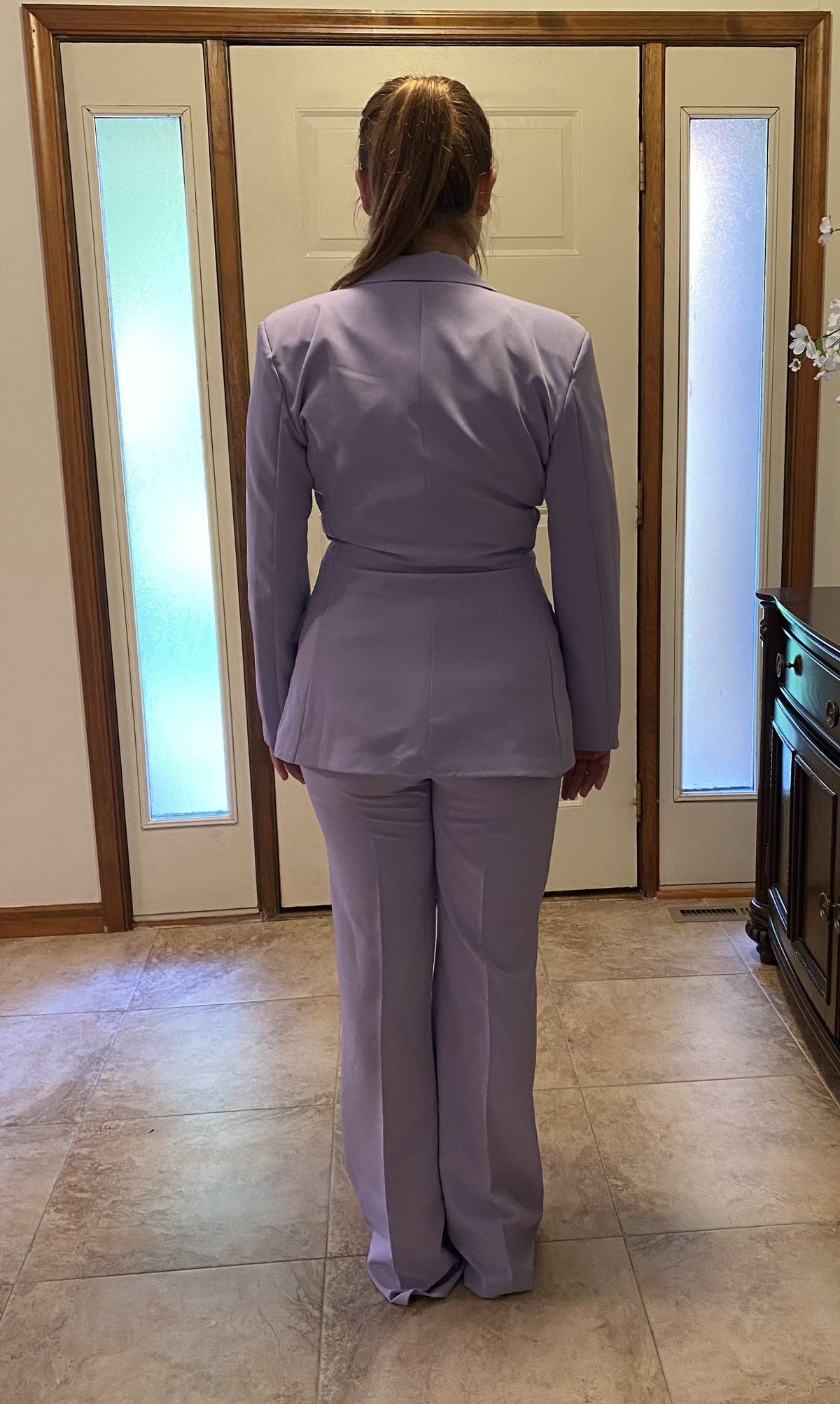 Size 6 Purple Formal Jumpsuit on Queenly