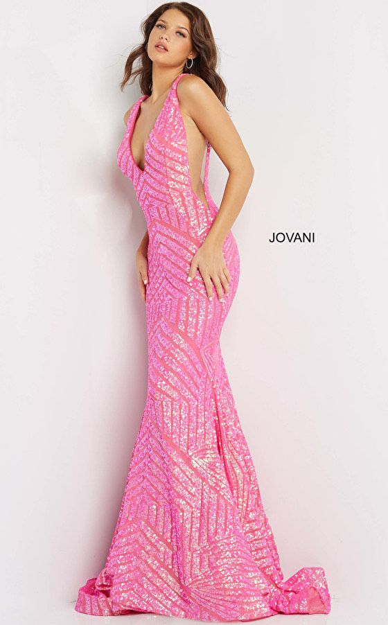 Jovani Size 0 Prom Hot Pink Mermaid Dress on Queenly