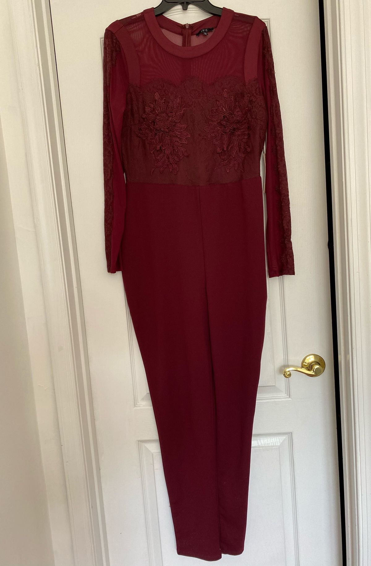 Plus Size 18 Burgundy Red Formal Jumpsuit on Queenly