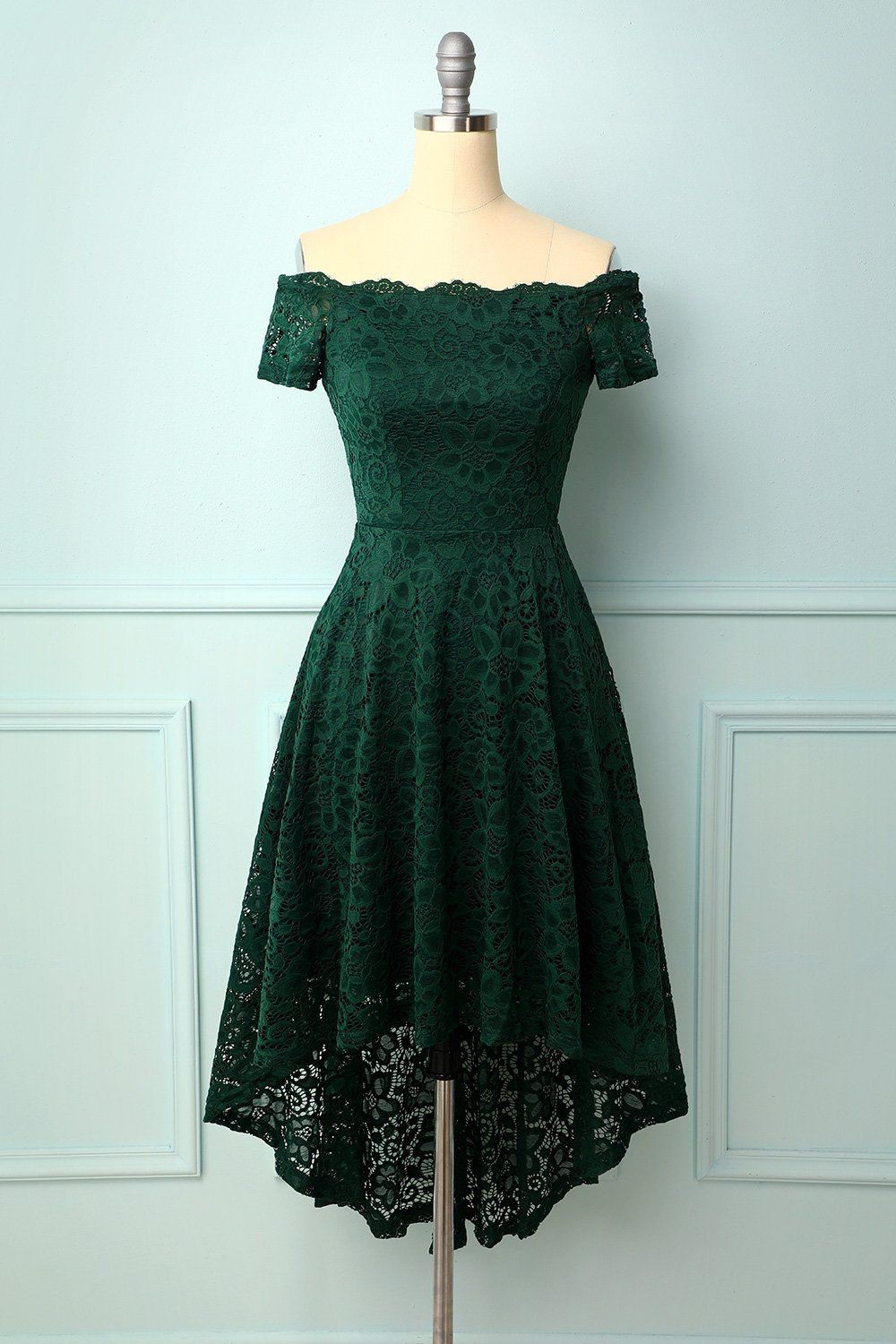 Windsor Size 10 Off The Shoulder Lace Green Floor Length Maxi on Queenly