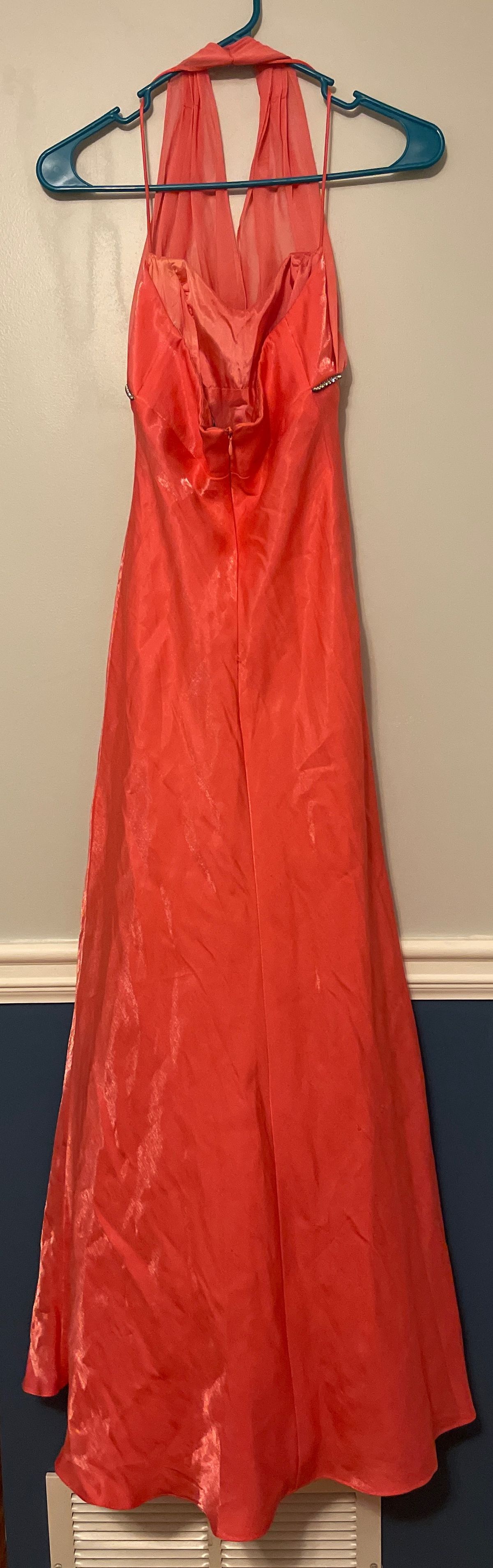 Betsy and Adam Size 2 Halter Coral Floor Length Maxi on Queenly