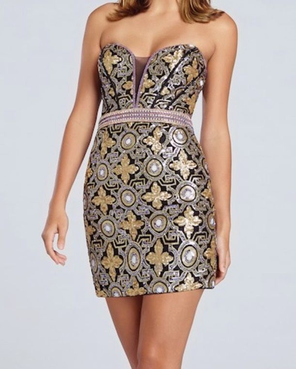 Ellie Wilde Size 4 Homecoming Multicolor Cocktail Dress on Queenly