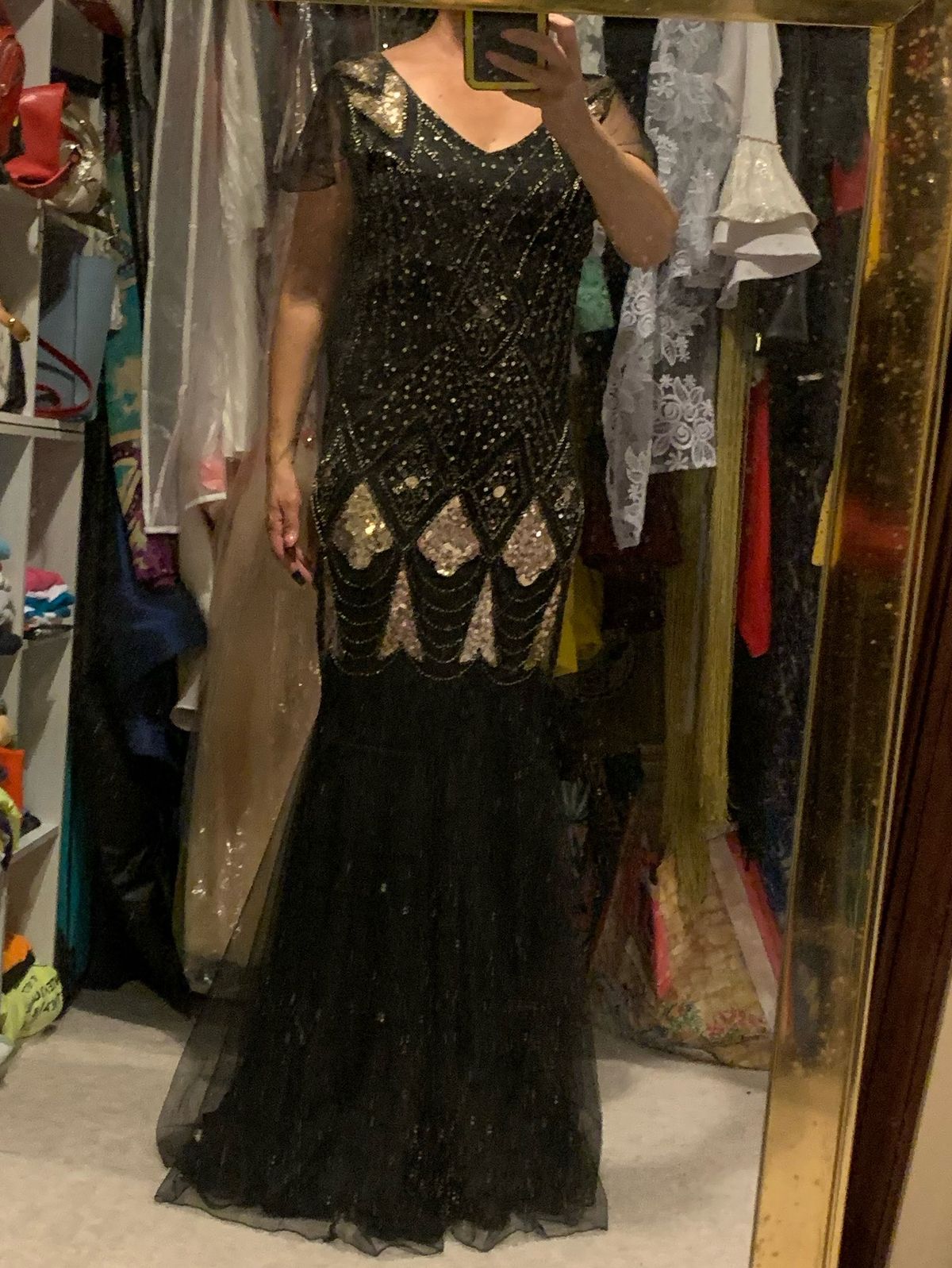 None Size 8 Prom Sequined Black Mermaid Dress on Queenly