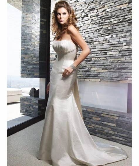 Style CB002 Casablanca Size 8 Wedding Strapless Satin White Mermaid Dress on Queenly