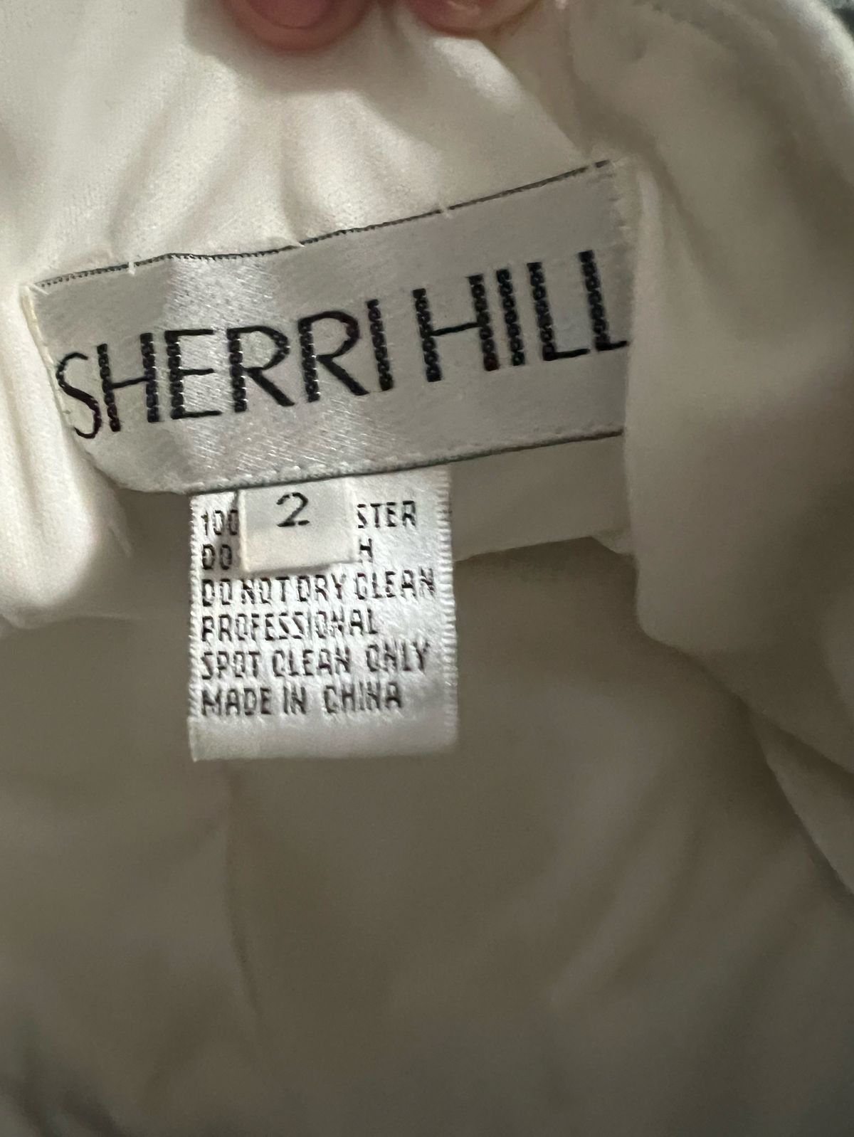 Sherri Hill Size 2 Prom Sequined White Side Slit Dress on Queenly