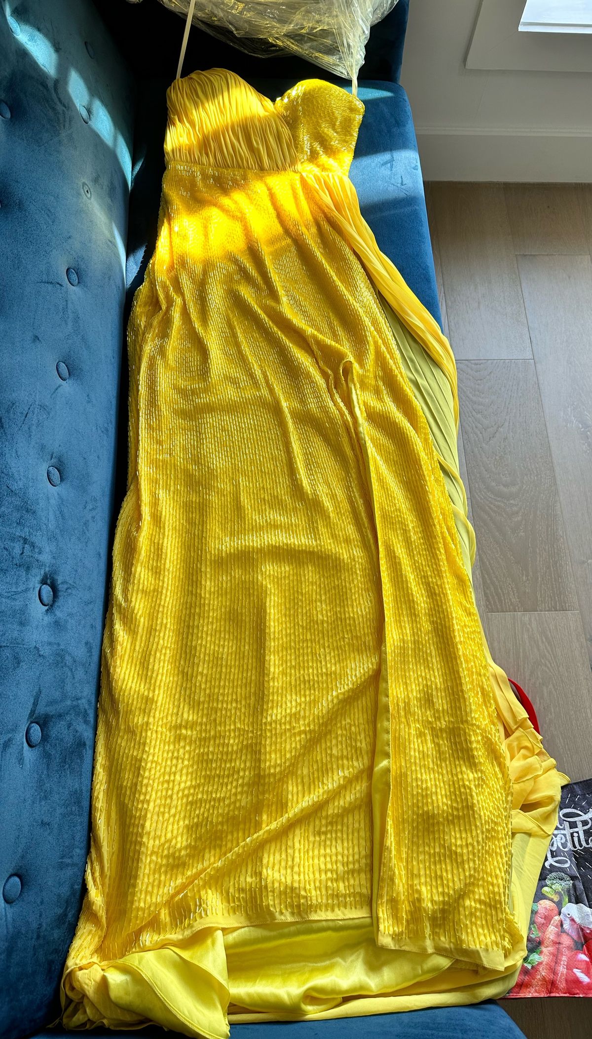 Size 0 Pageant Yellow Side Slit Dress on Queenly