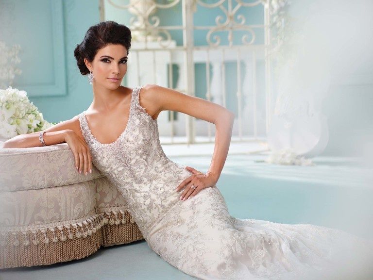 Style Kaltrina David Tutera Size 10 Wedding Lace White Floor Length Maxi on Queenly