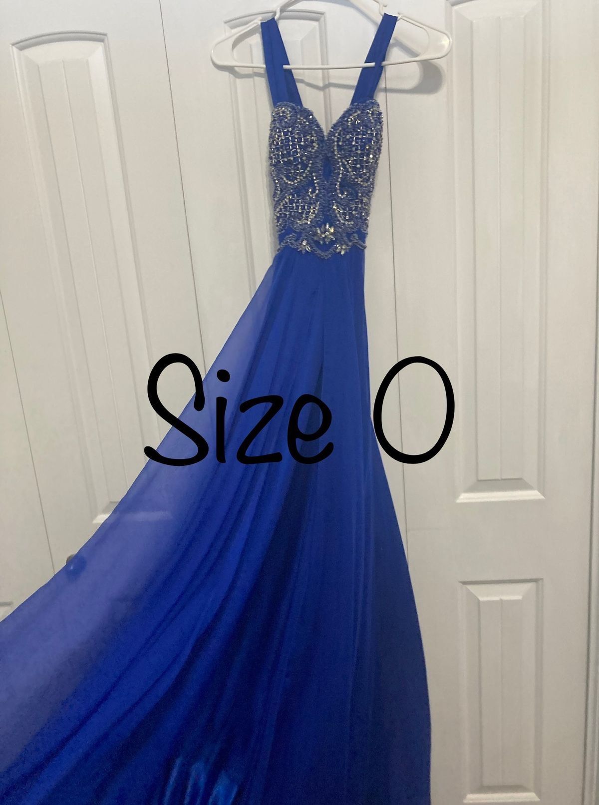 Size 0 Pageant Blue Ball Gown on Queenly