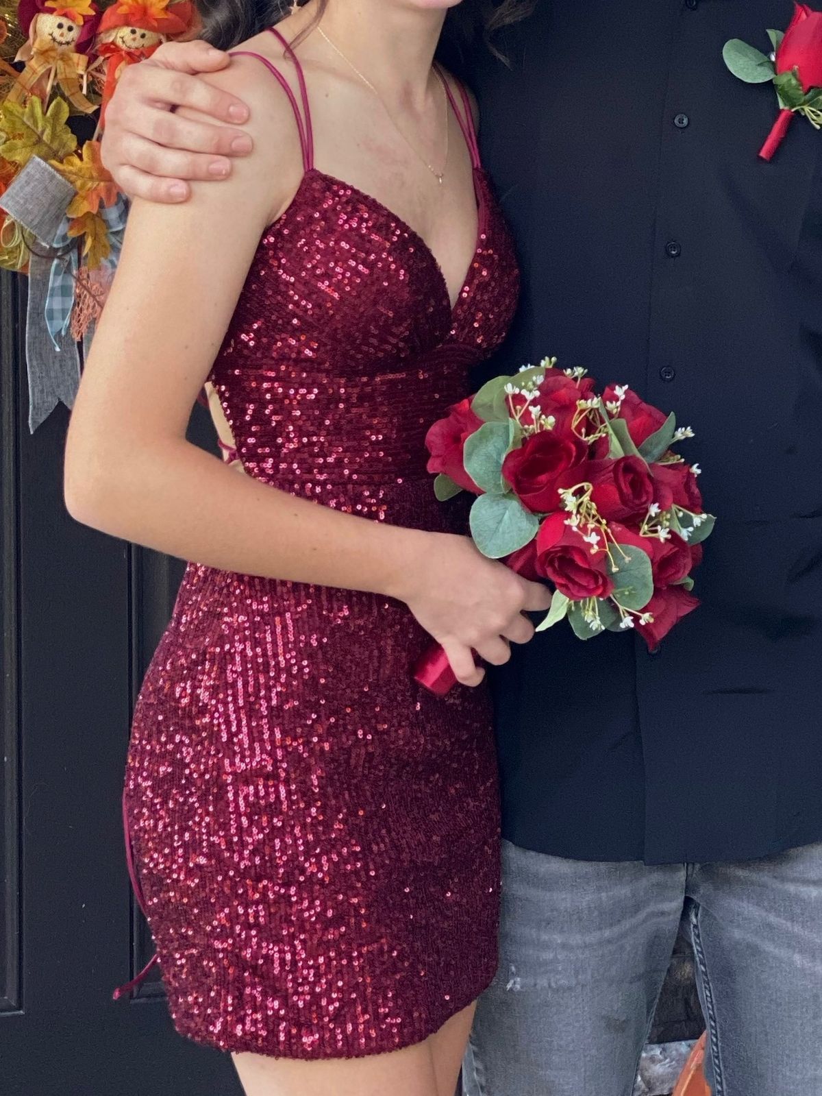 Sherri Hill Size 00 Homecoming Sequined Red Cocktail Dress on Queenly