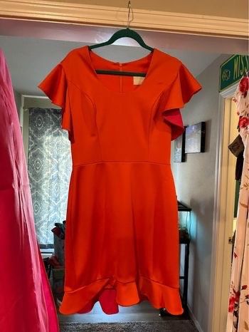 Size 8 Pageant Interview Orange Cocktail Dress on Queenly