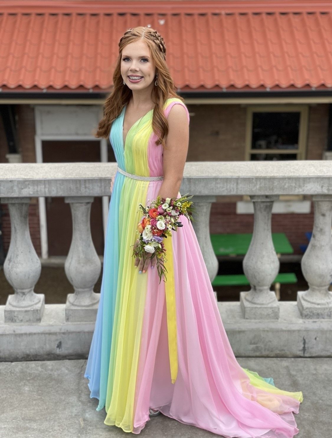 Ashley Lauren Size 4 Prom Multicolor A-line Dress on Queenly