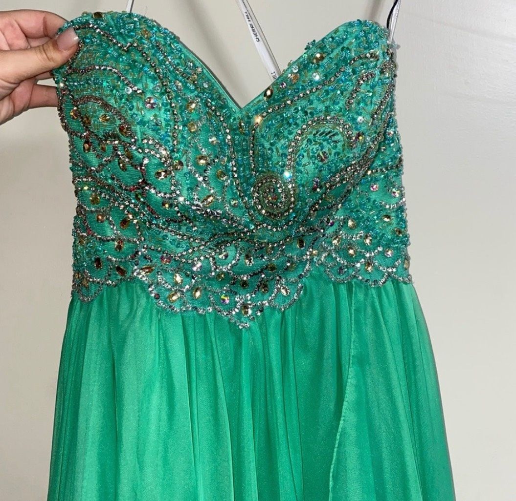 Sherri Hill Size 6 Prom Sequined Lime Green A-line Dress on Queenly