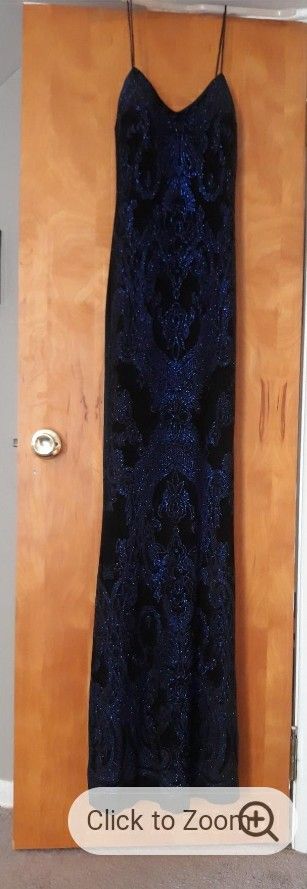 Size 0 Prom Strapless Blue Floor Length Maxi on Queenly