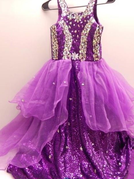 Girls Size 8 Pageant Purple Ball Gown on Queenly