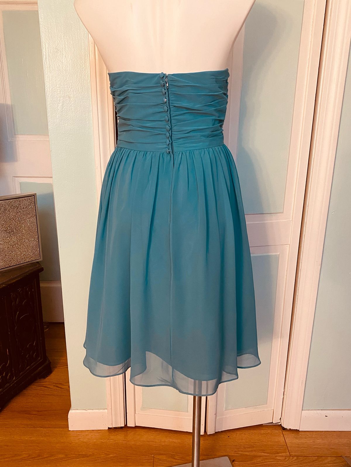 Alfred Angelo Size 12 Prom Strapless Blue Cocktail Dress on Queenly