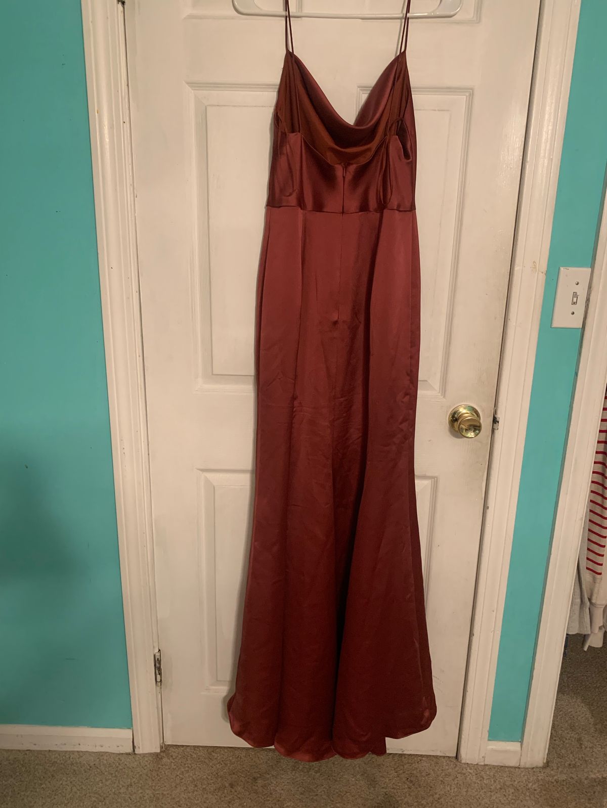 Size 4 Bridesmaid Satin Burgundy Red Cocktail Dress on Queenly