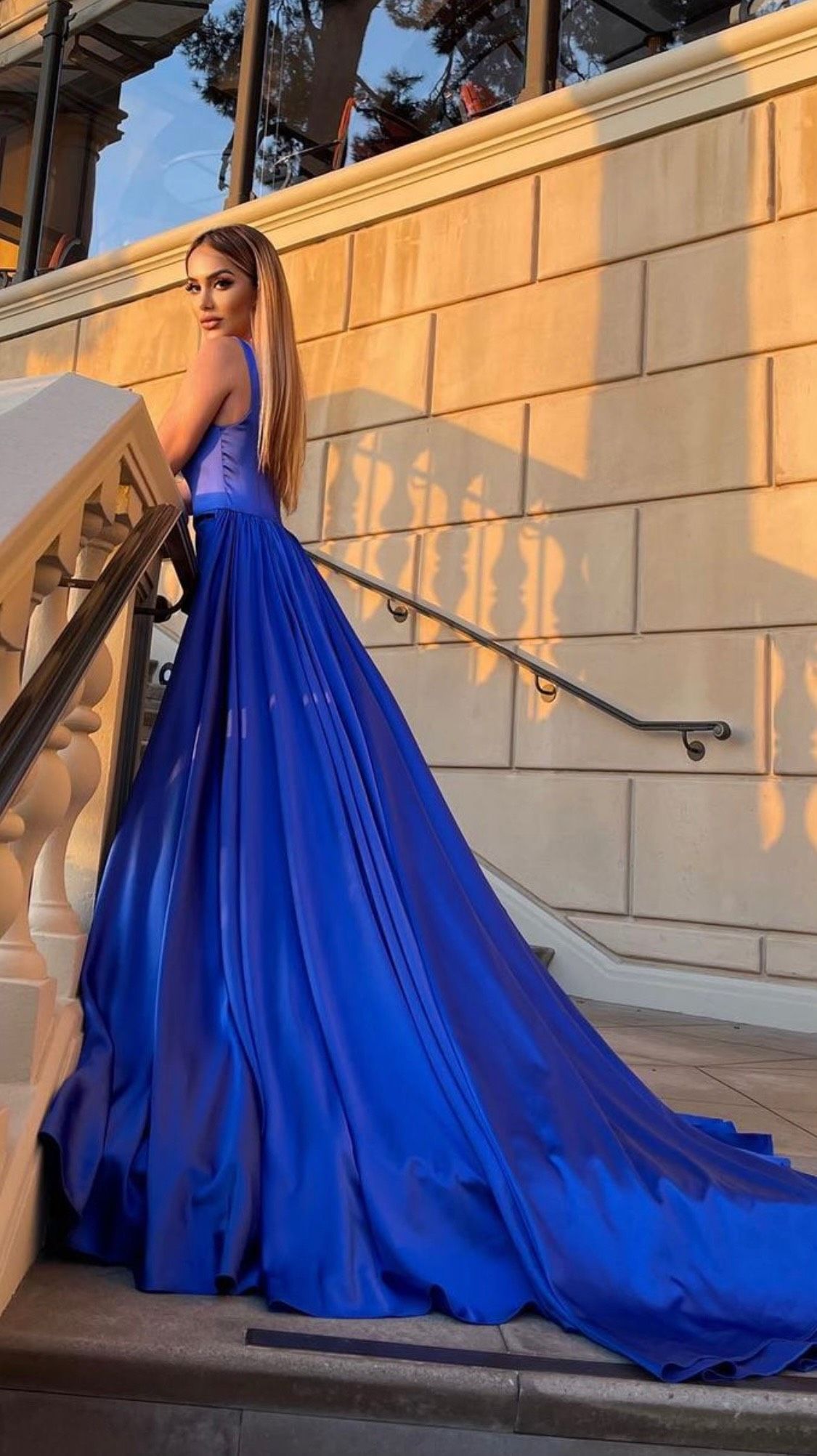 Jovani Size 4 Prom Satin Royal Blue Mermaid Dress on Queenly