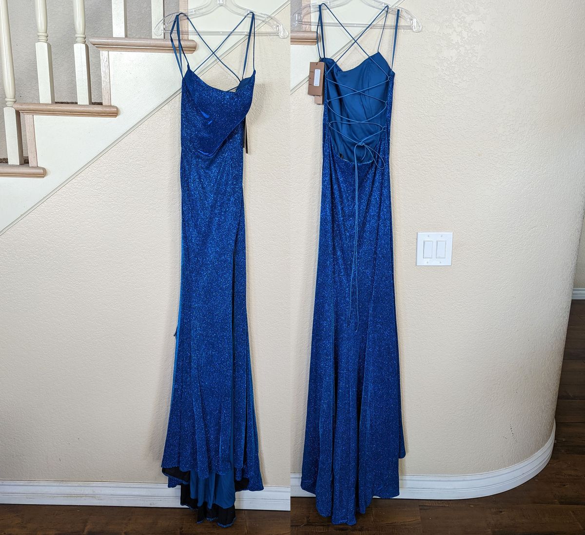 Amelia Couture  Size 6 Prom Blue Side Slit Dress on Queenly