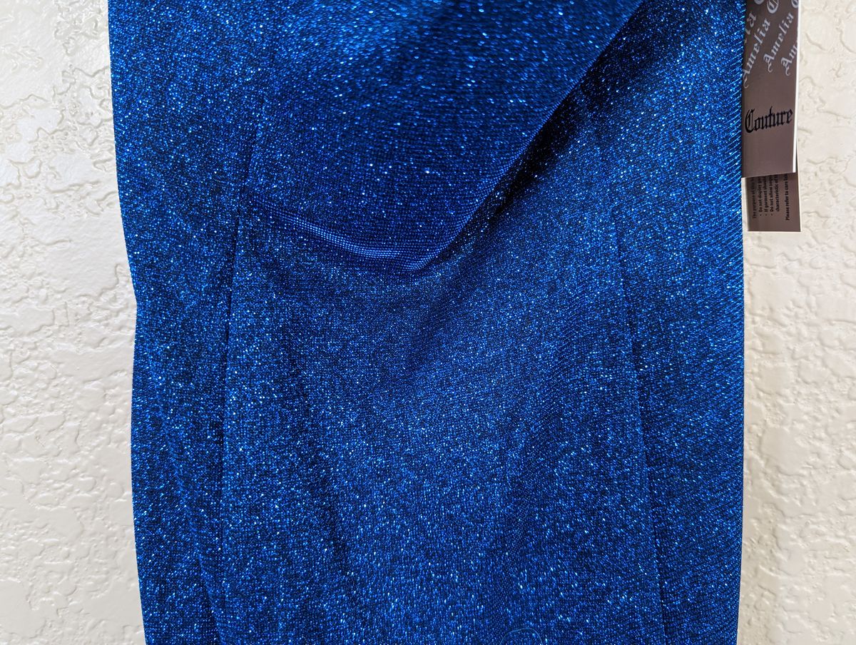 Amelia Couture  Size 6 Prom Blue Side Slit Dress on Queenly